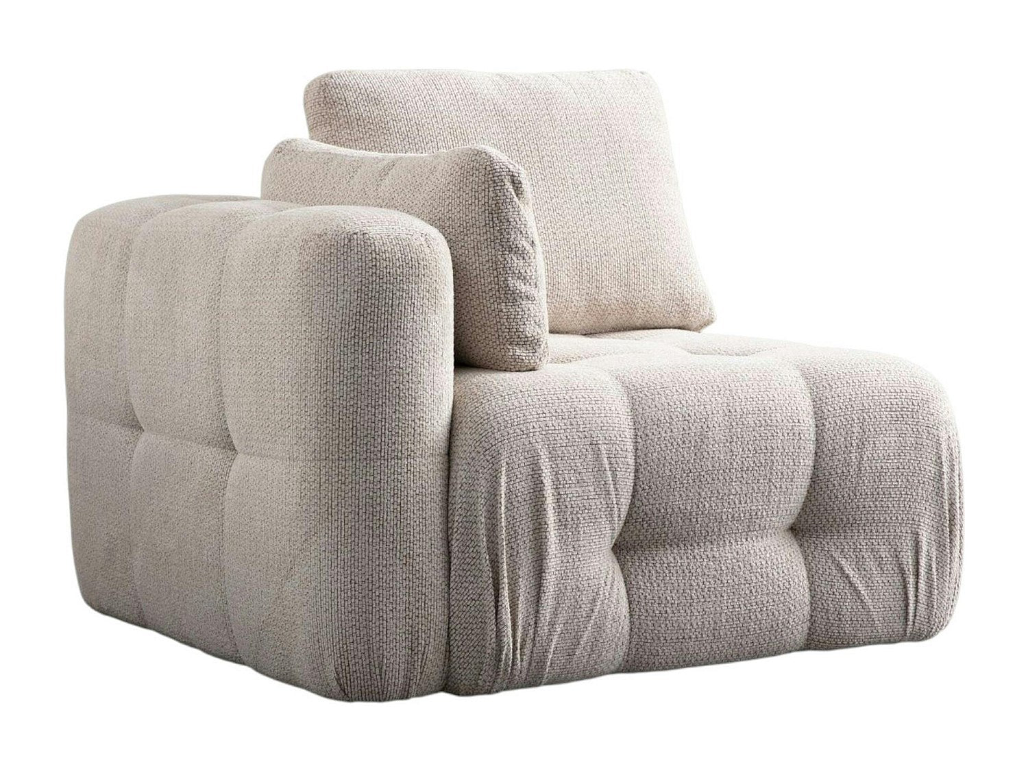 Canapé modulable 2 places beige tissu