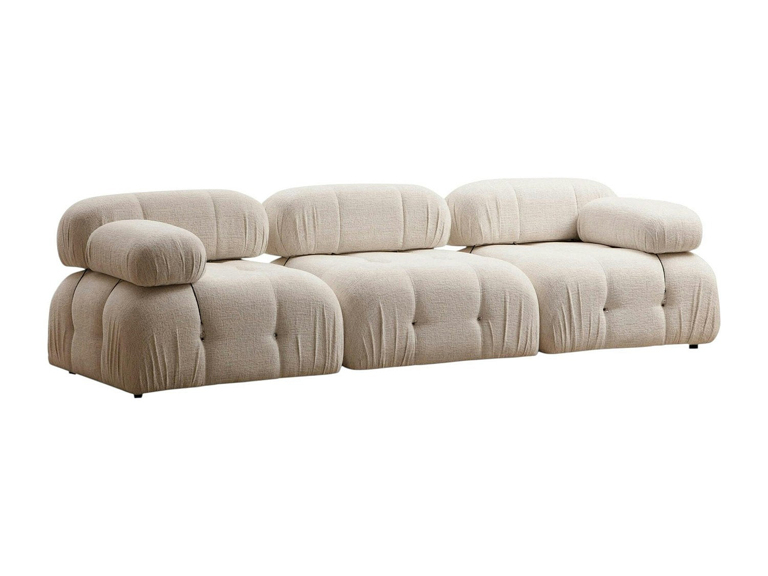 Canapé modulable 3 places blanc tissu