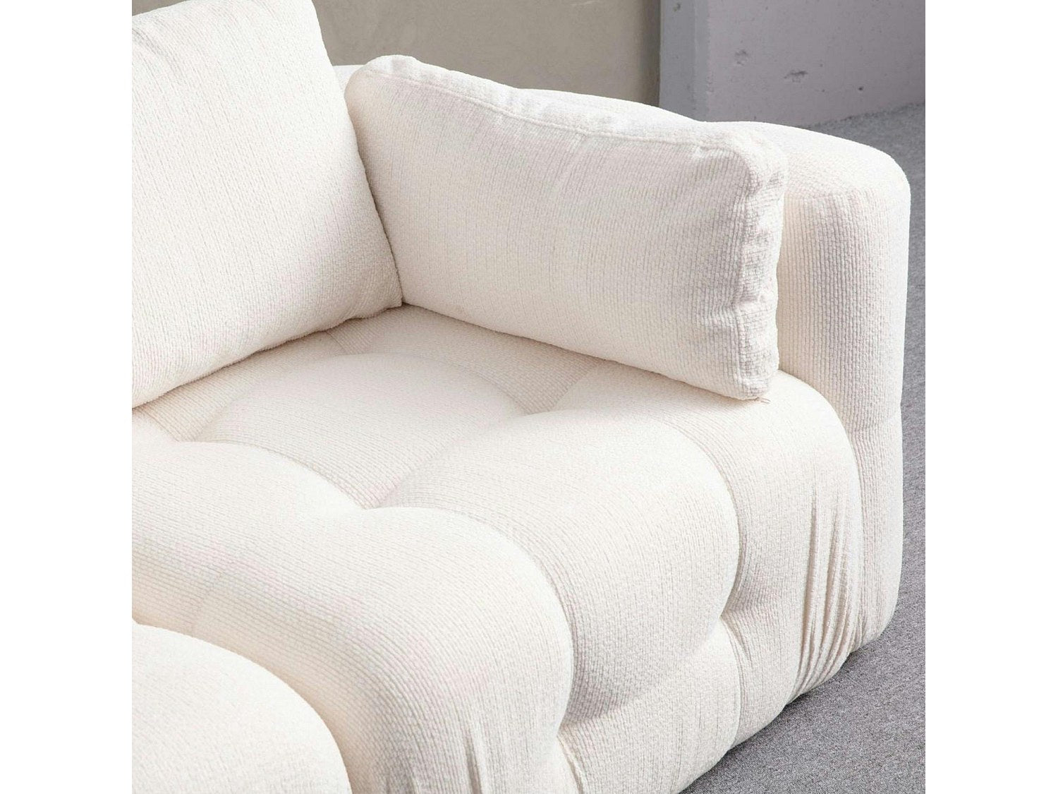 Canapé modulable 2 places blanc tissu