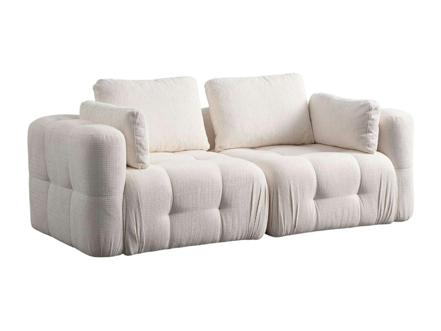 Canapé modulable 2 places blanc tissu