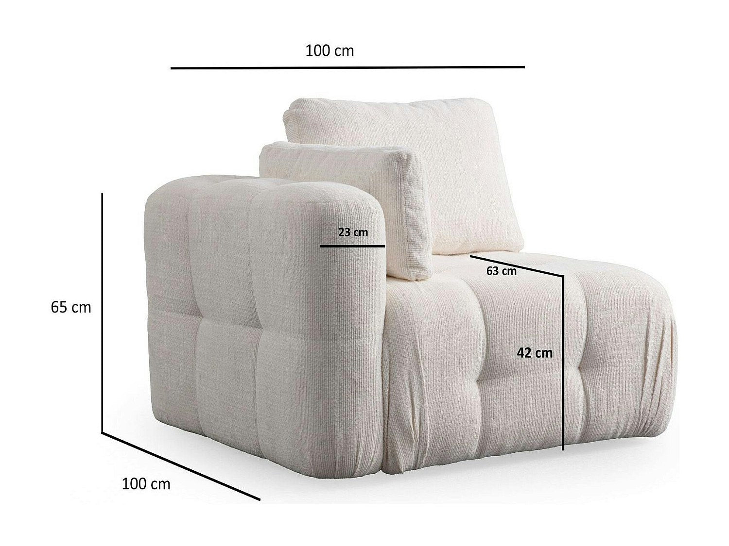 Canapé modulable 2 places blanc tissu