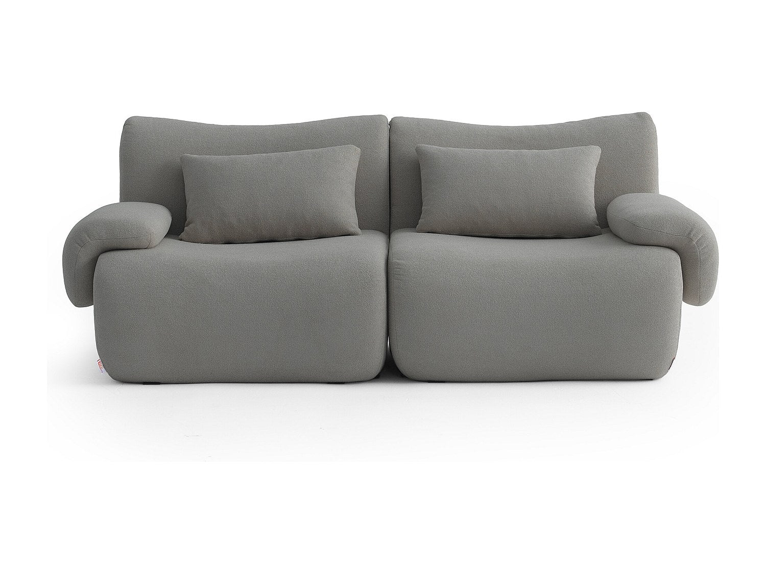 Canapé modulable 2 places gris tissu