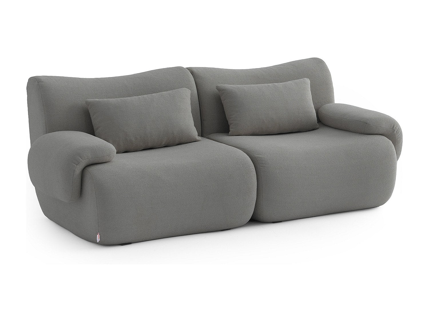 Canapé modulable 2 places gris tissu