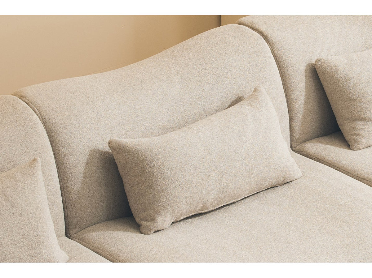 Méridienne pour canapé modulable 5 places beige tissu