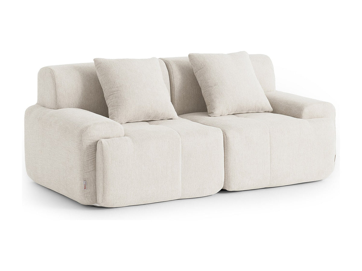 Canapé modulable 2 places beige tissu