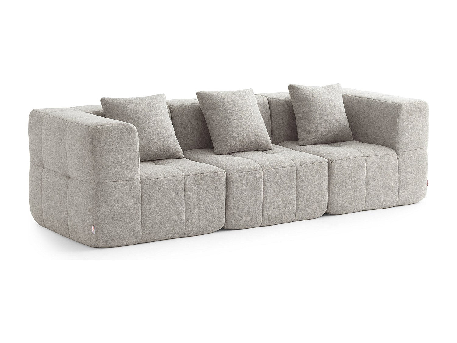 Canapé modulable 3 places beige tissu