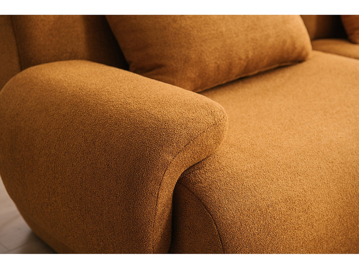 Méridienne pour canapé modulable 5 places marron tissu