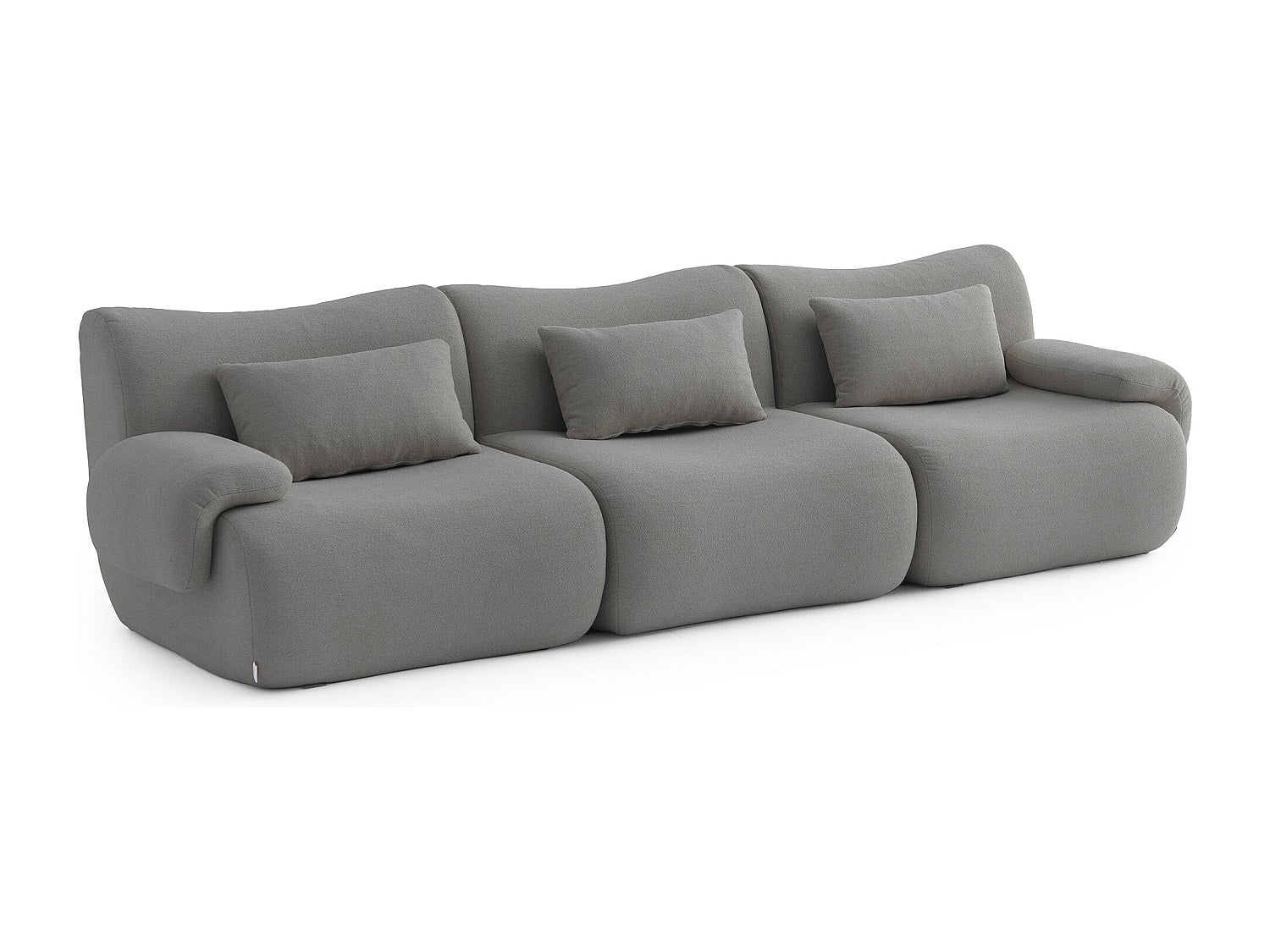 Canapé modulable 3 places gris tissu