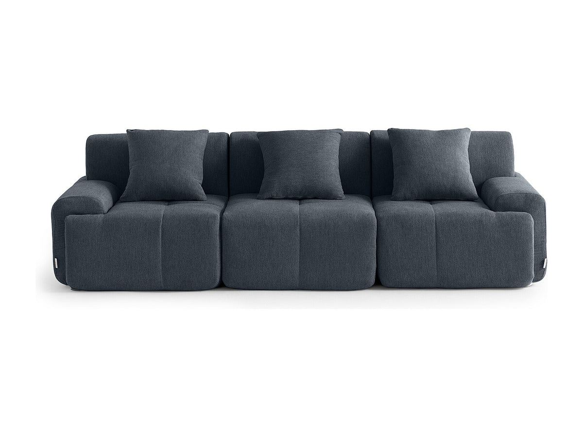 Canapé modulable 3 places gris tissu