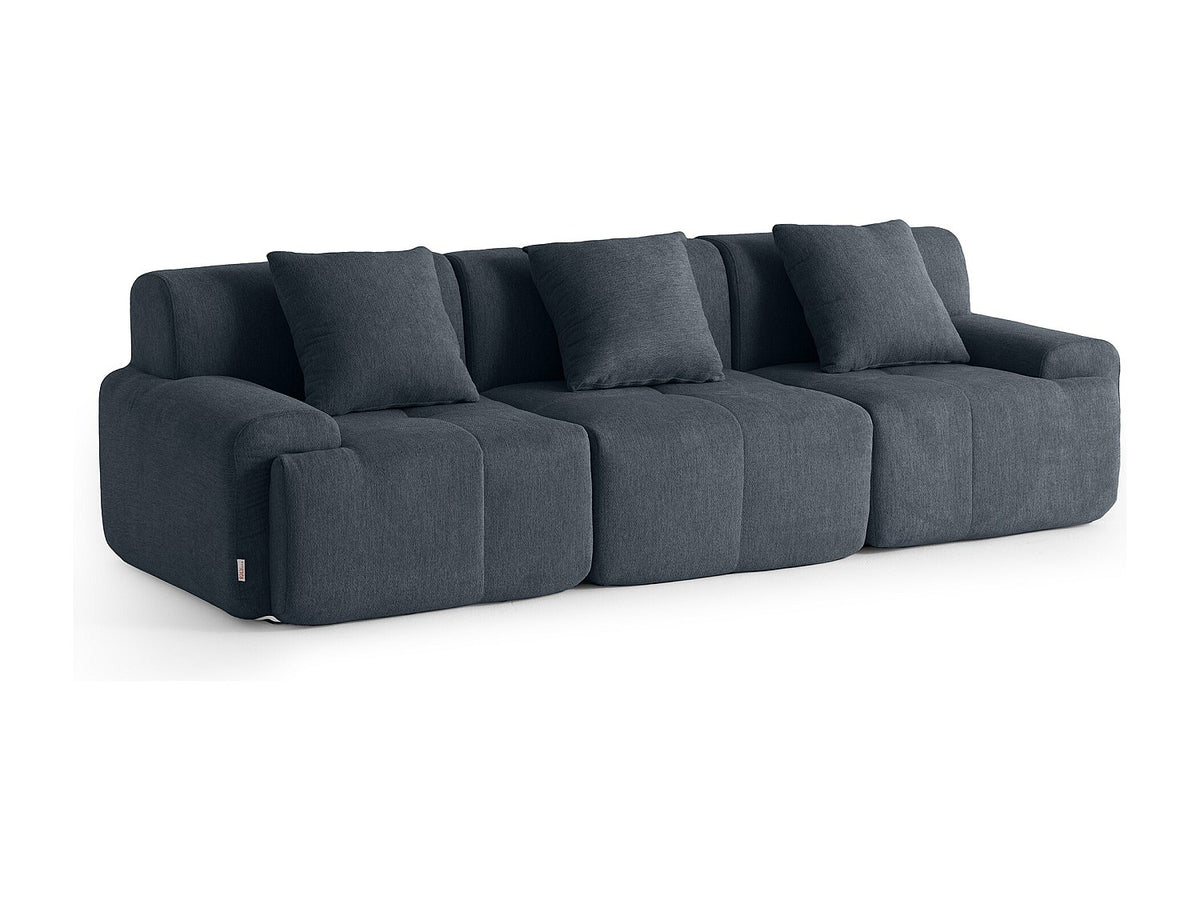 Canapé modulable 3 places gris tissu