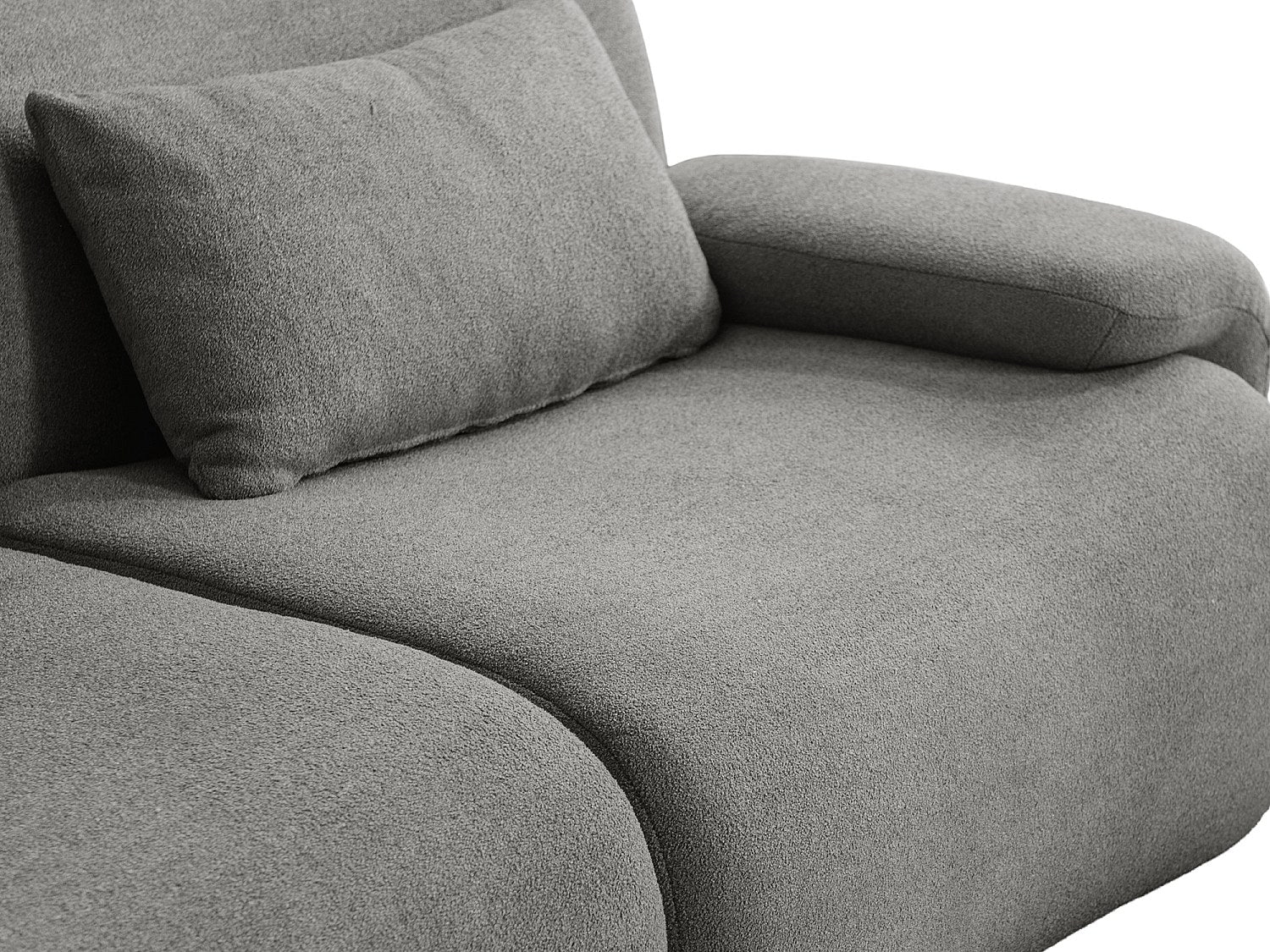 Canapé modulable 4 places gris tissu