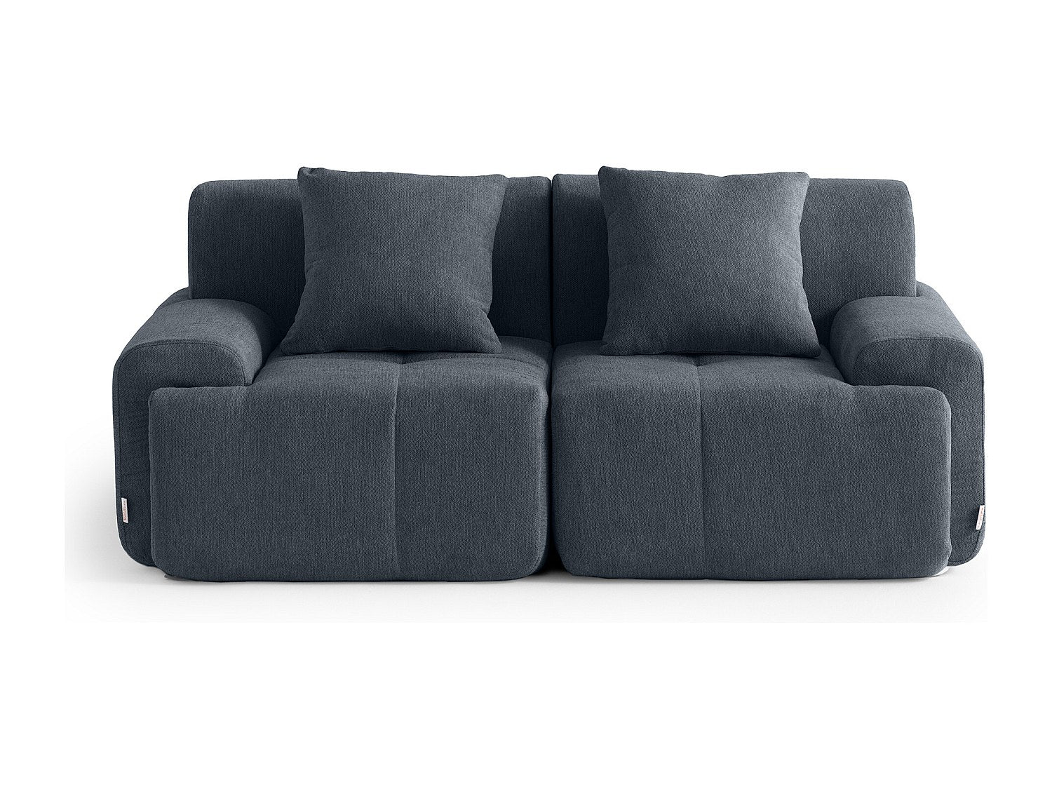 Canapé modulable 2 places bleu tissu