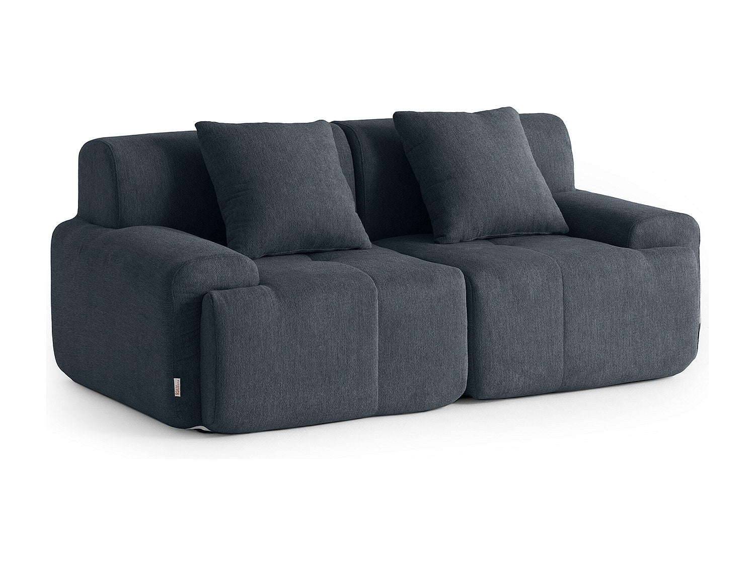 Canapé modulable 2 places bleu tissu
