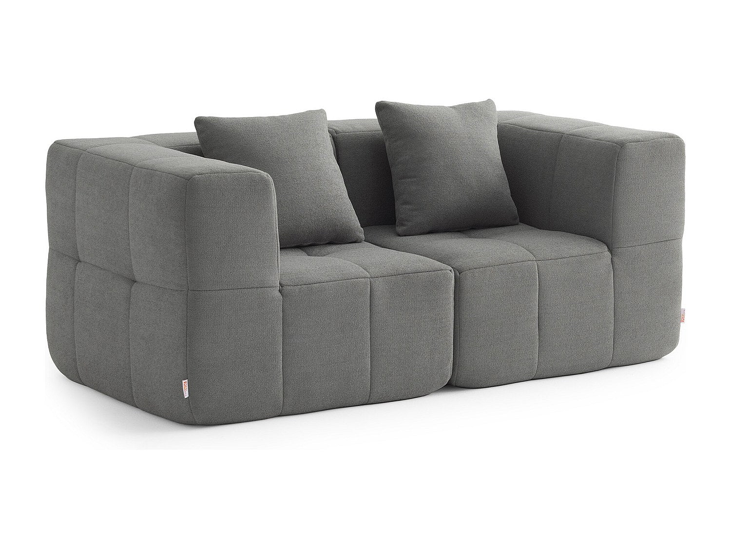 Canapé modulable 2 places gris tissu