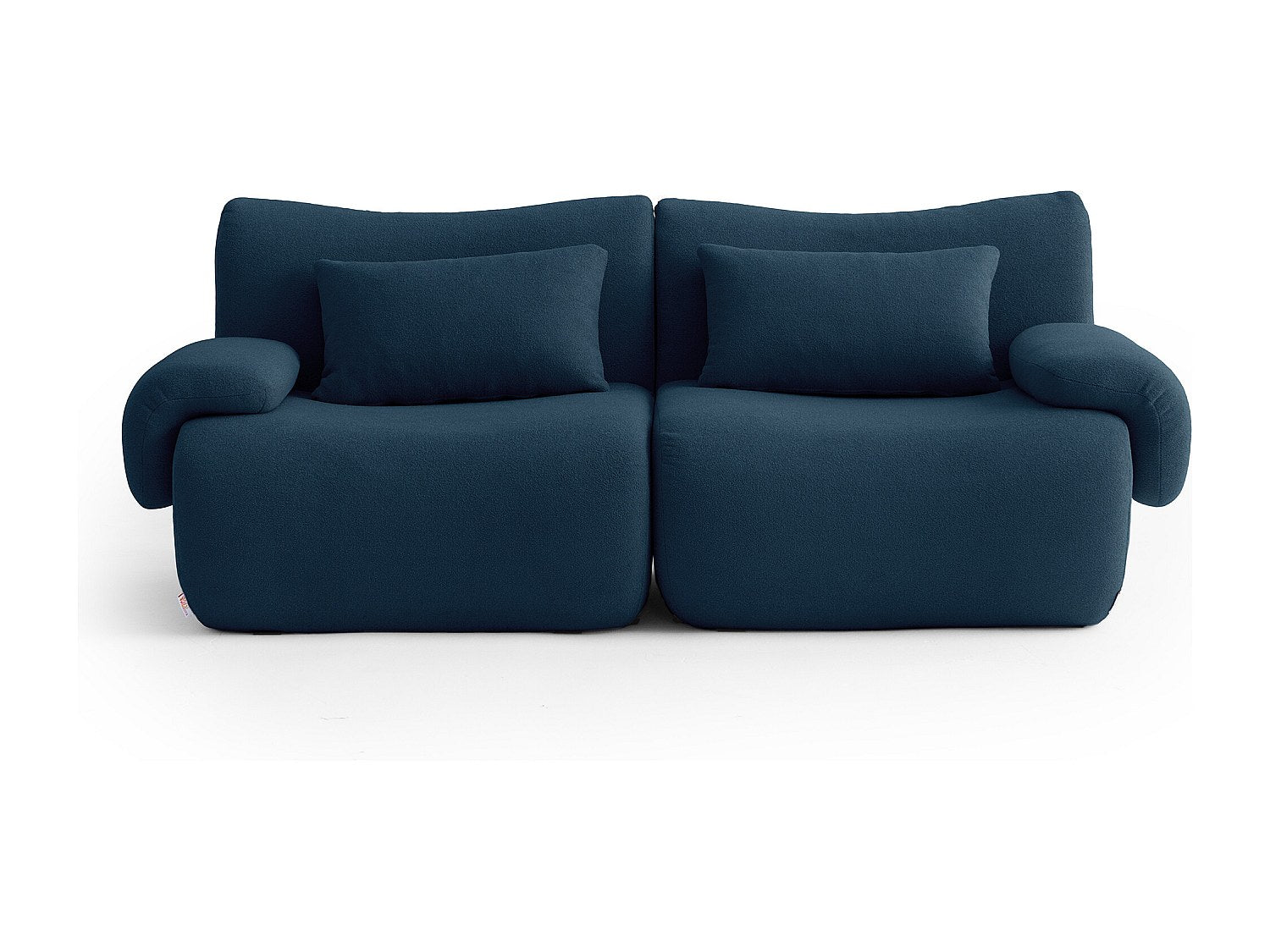 Canapé modulable 2 places bleu tissu