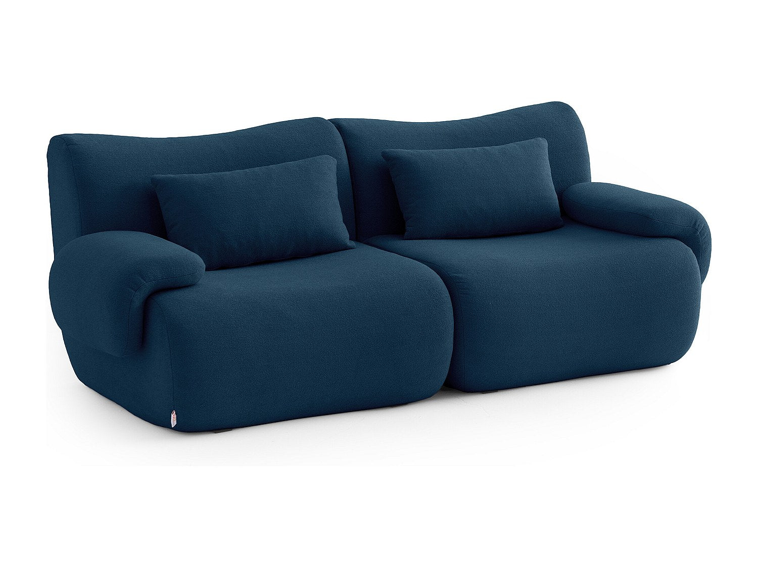 Canapé modulable 2 places bleu tissu