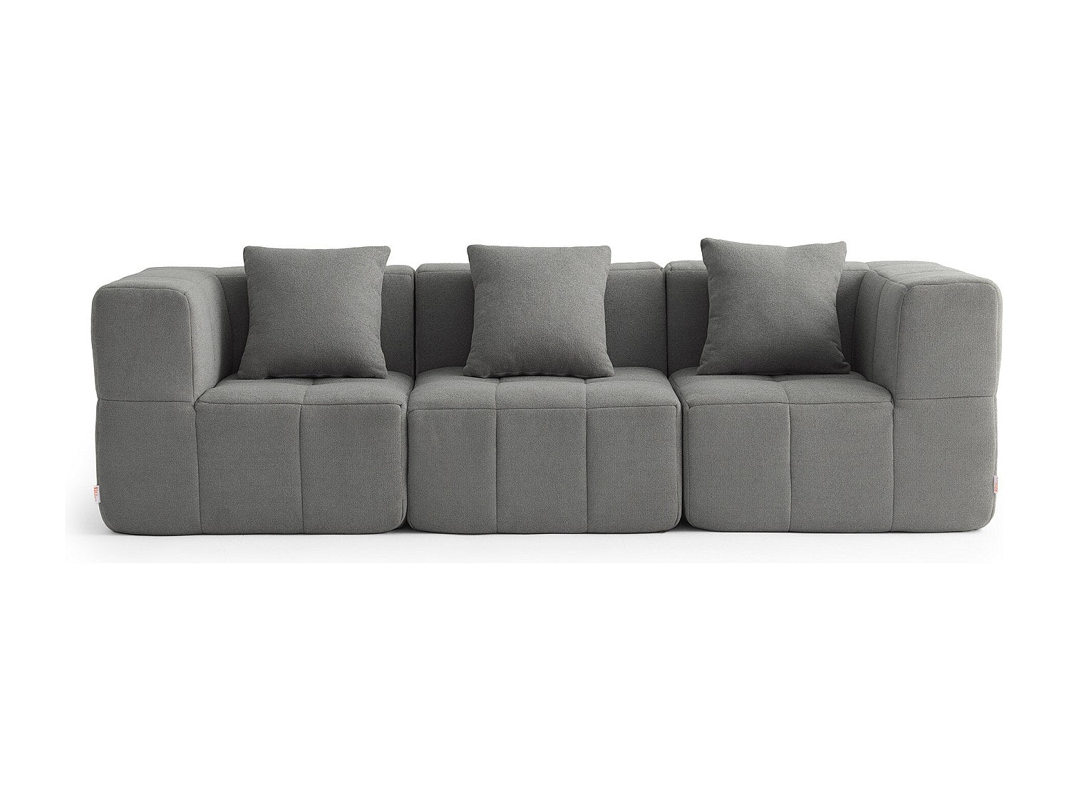 Canapé modulable 3 places gris tissu