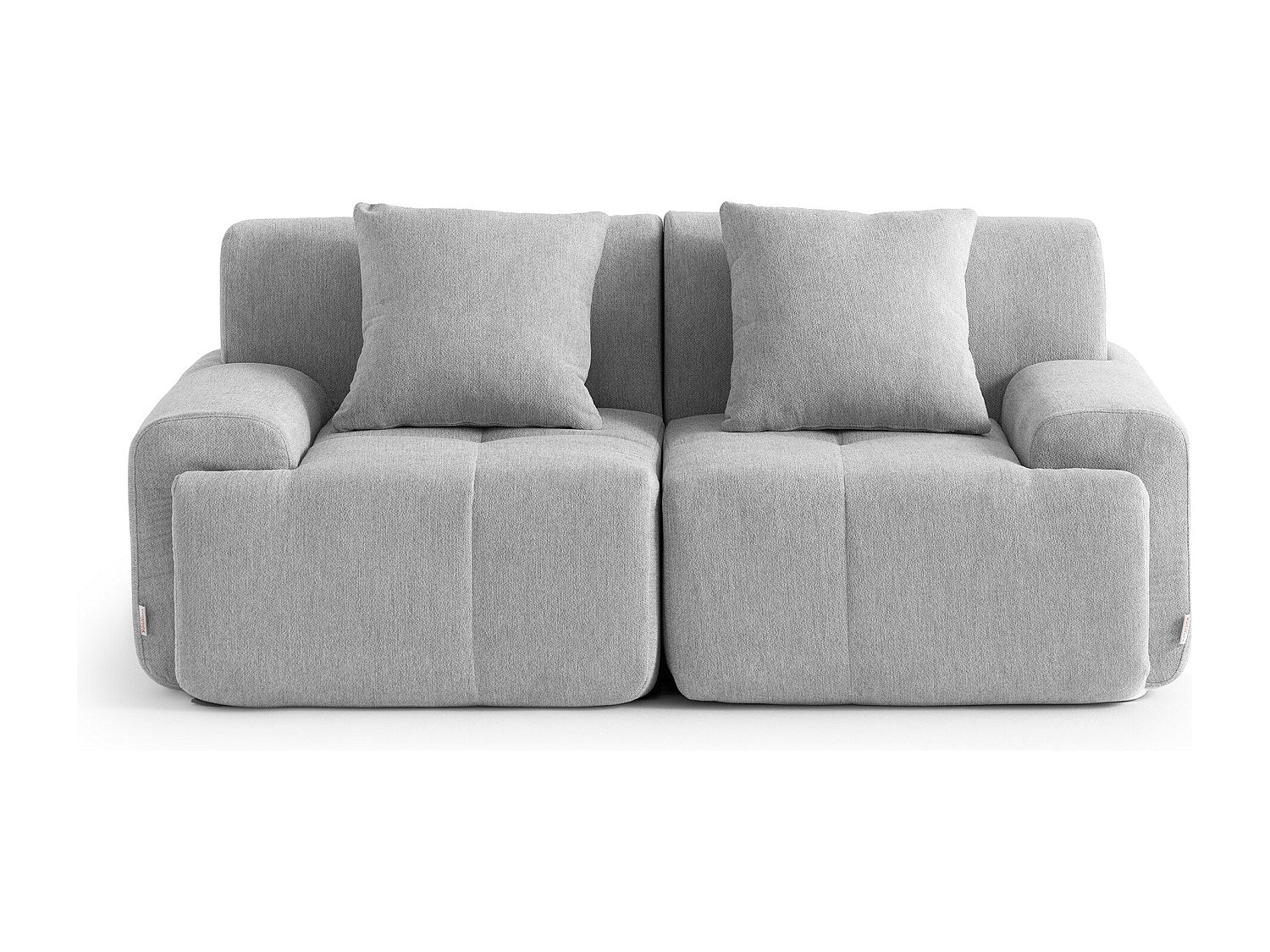 Canapé modulable 2 places gris tissu