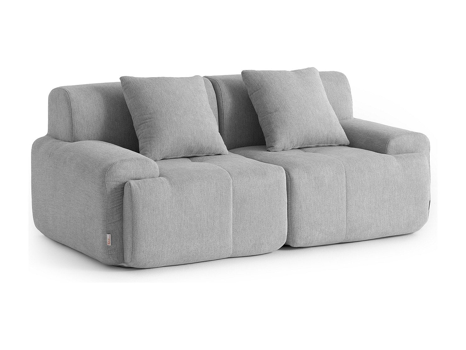 Canapé modulable 2 places gris tissu