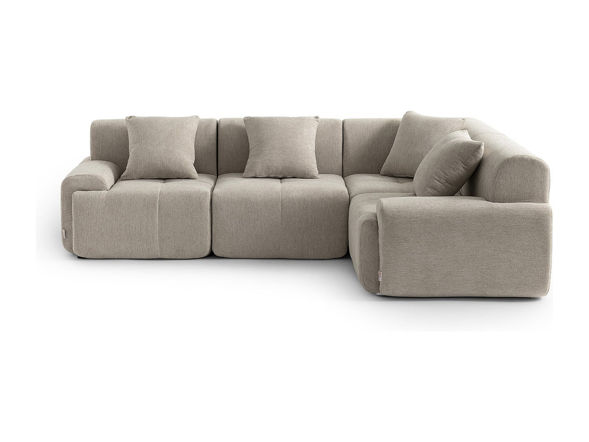 Méridienne pour canapé modulable 4 places beige tissu