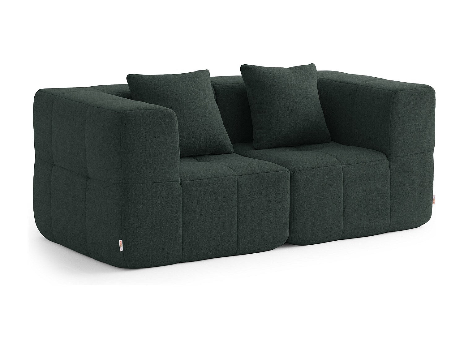 Canapé modulable 2 places vert tissu