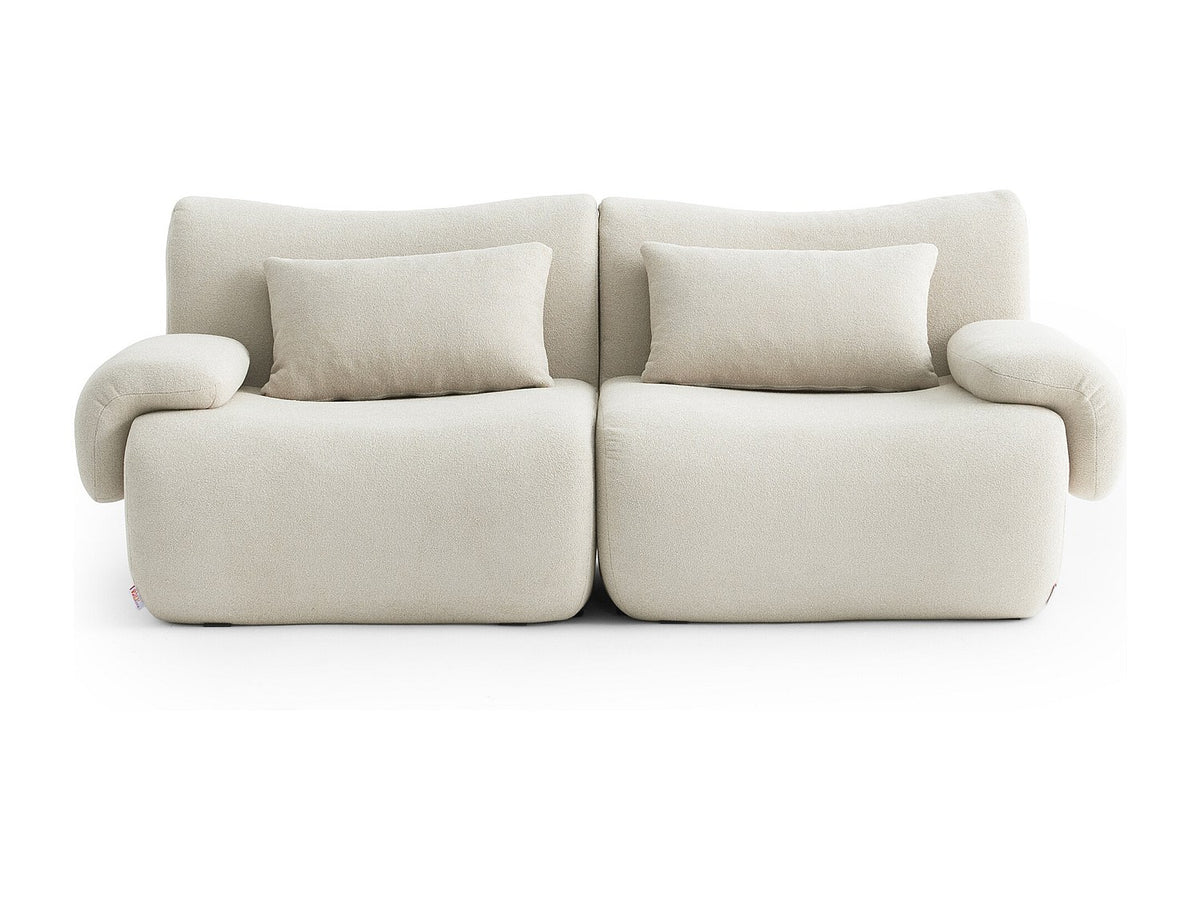 Canapé modulable 2 places beige tissu