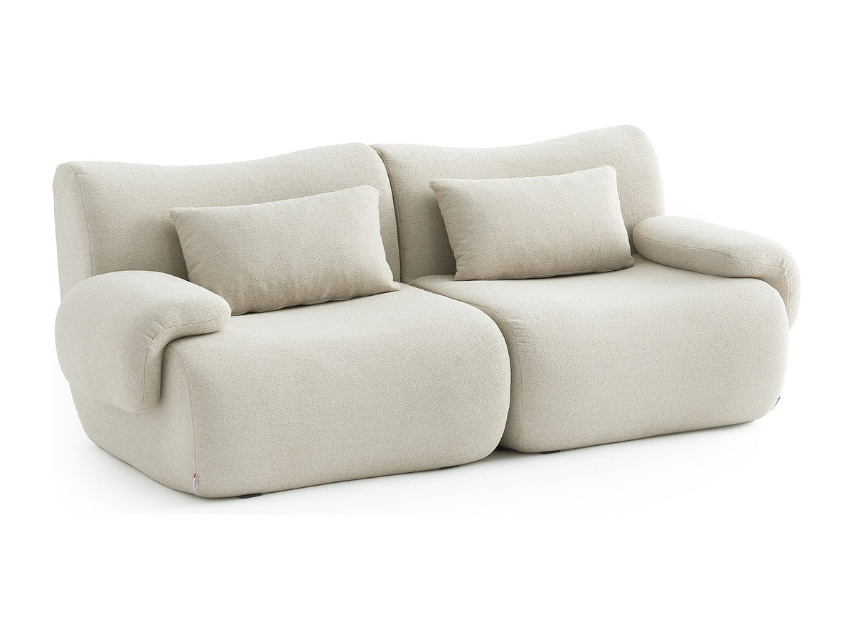 Canapé modulable 2 places beige tissu