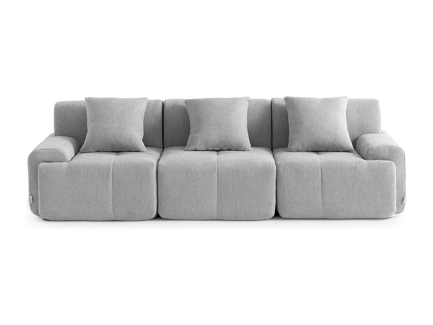 Canapé modulable 3 places gris tissu