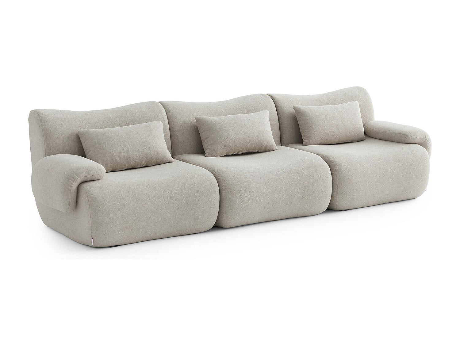 Canapé modulable 3 places beige tissu