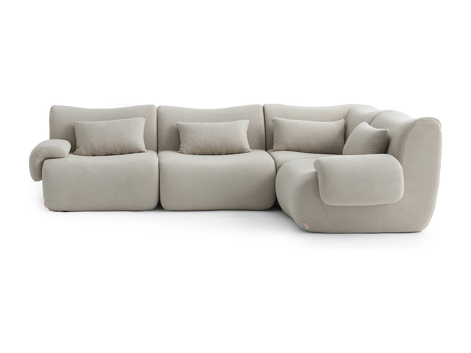 Canapé modulable 4 places beige tissu