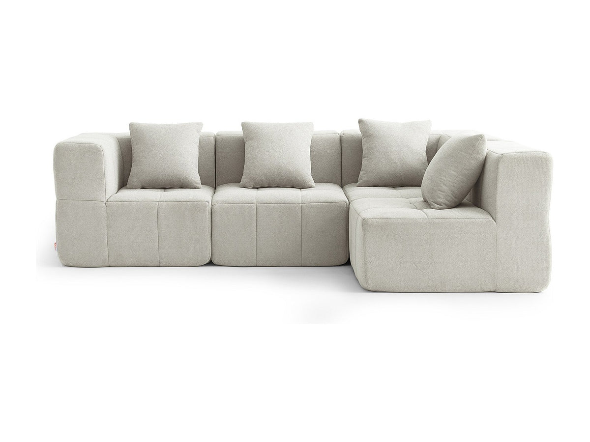 Canapé modulable 4 places beige tissu