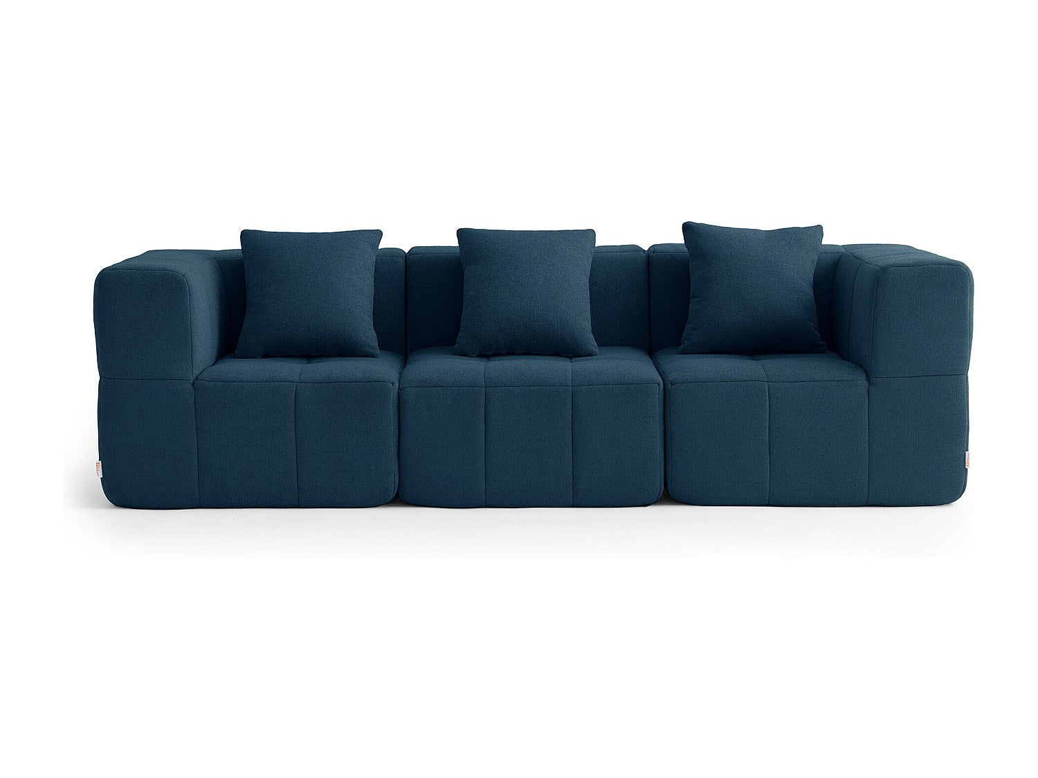 Canapé modulable 3 places bleu tissu