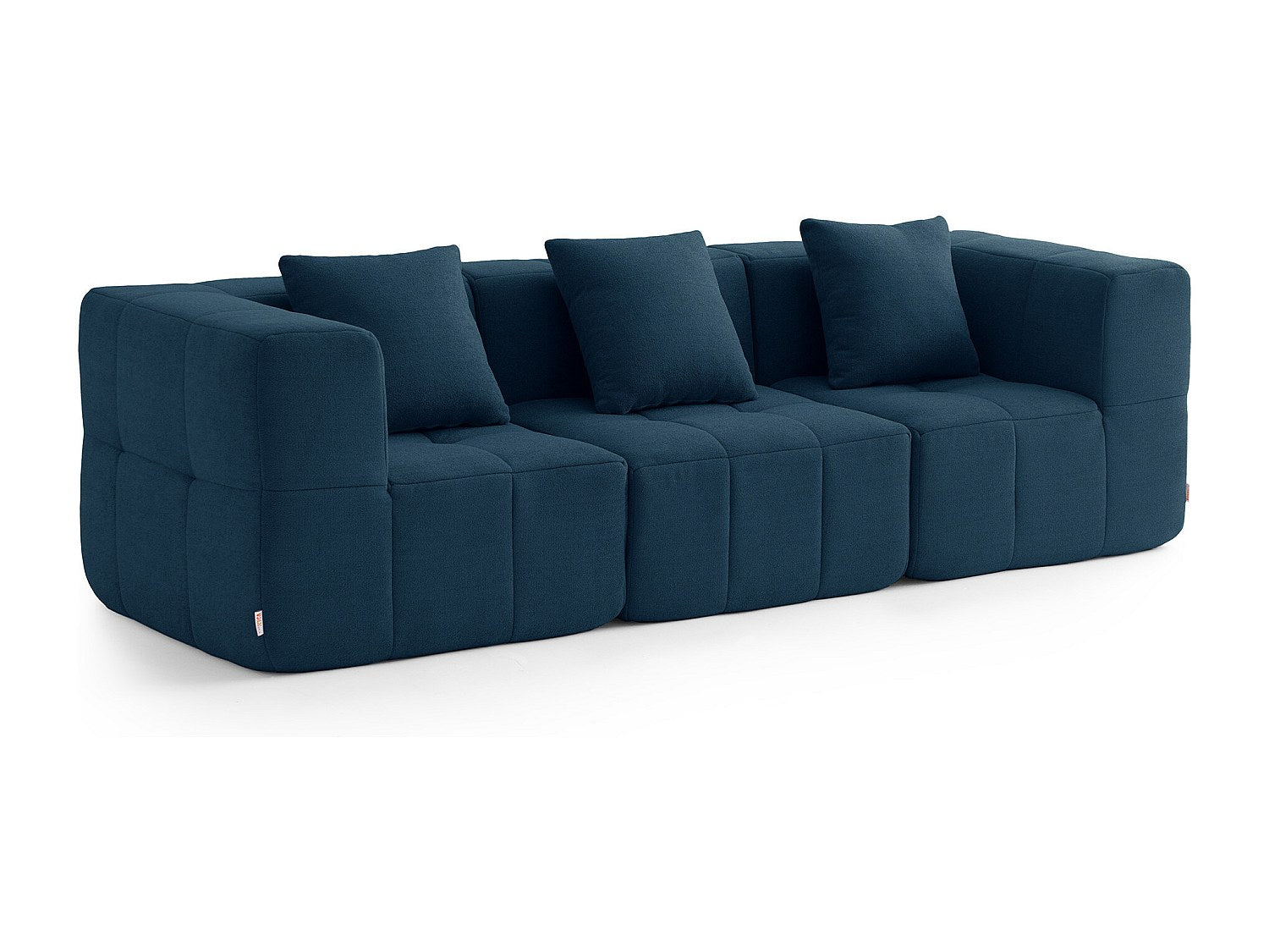 Canapé modulable 3 places bleu tissu
