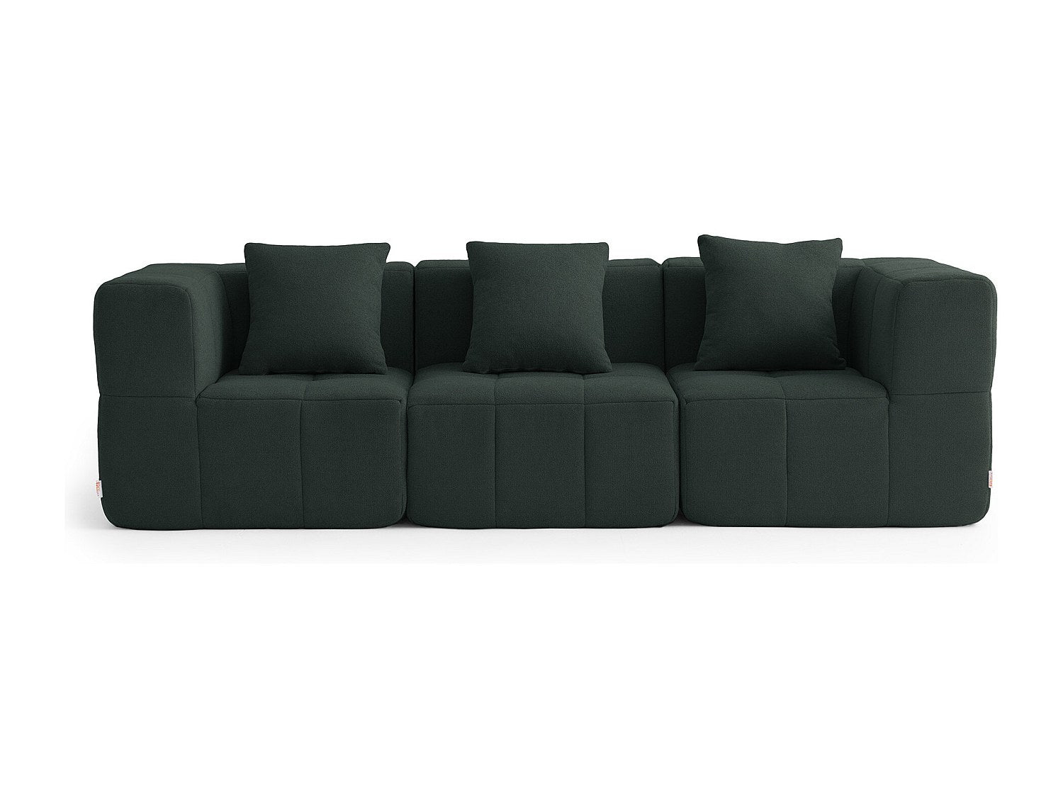 Canapé modulable 3 places vert tissu