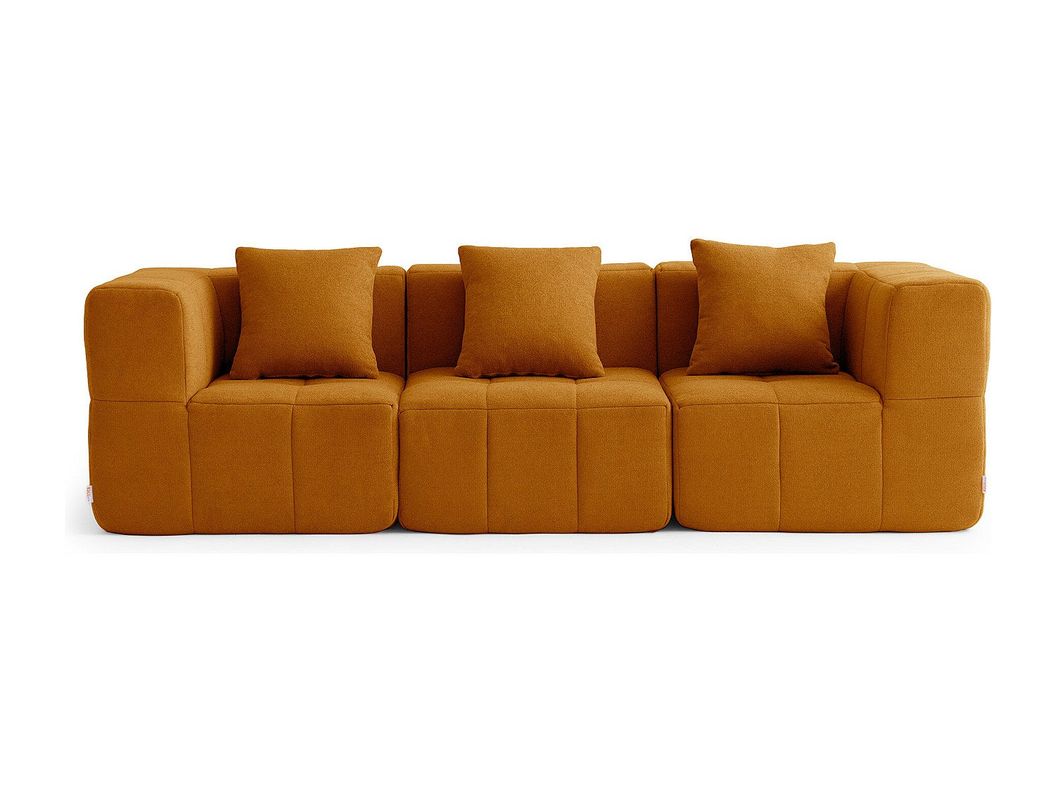 Canapé modulable 3 places marron tissu
