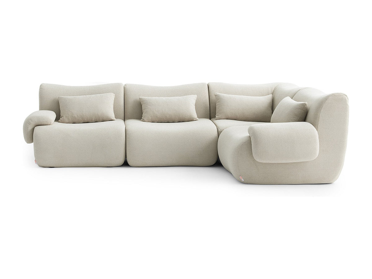 Canapé modulable 4 places beige tissu