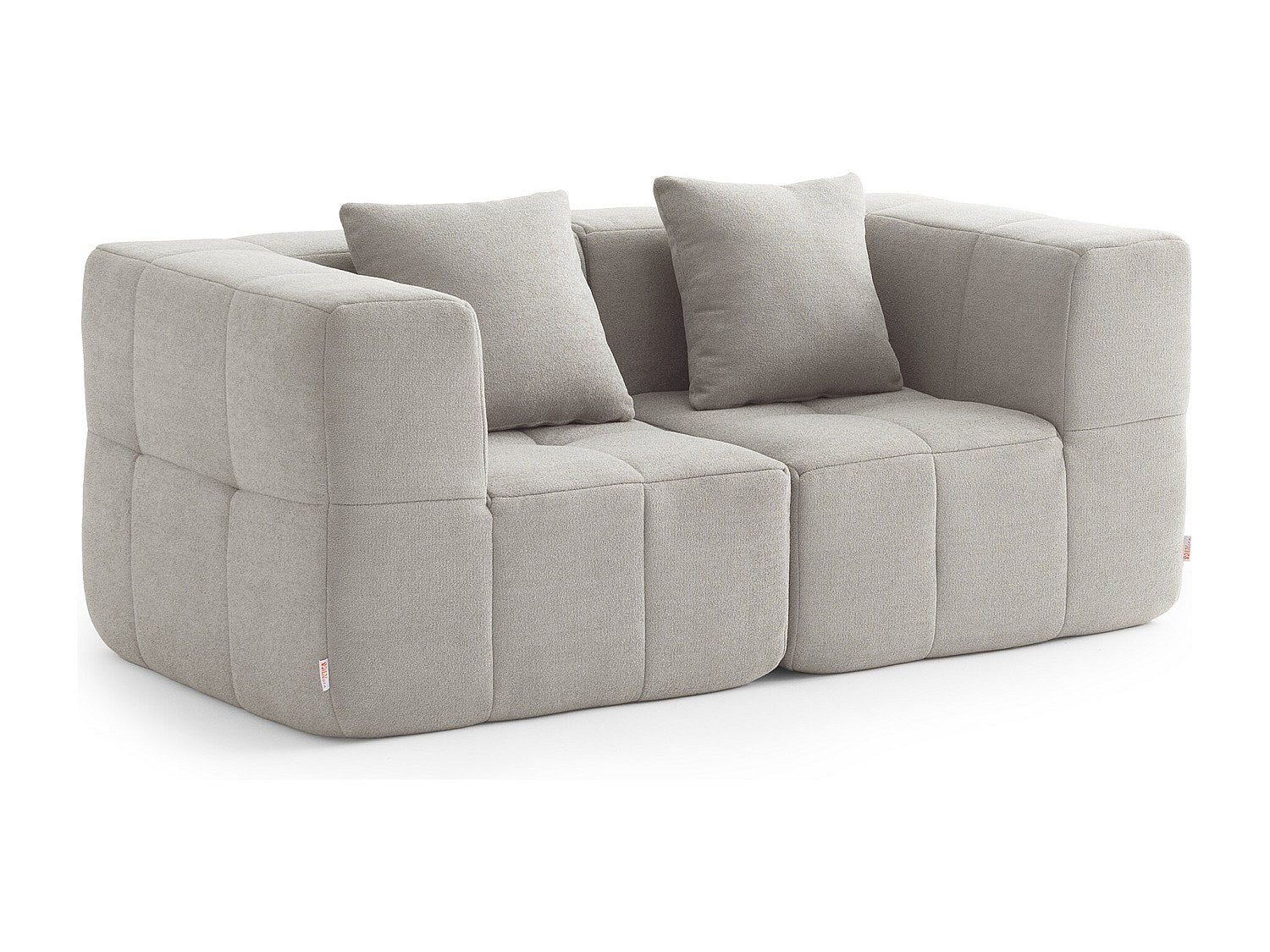 Canapé modulable 2 places beige tissu