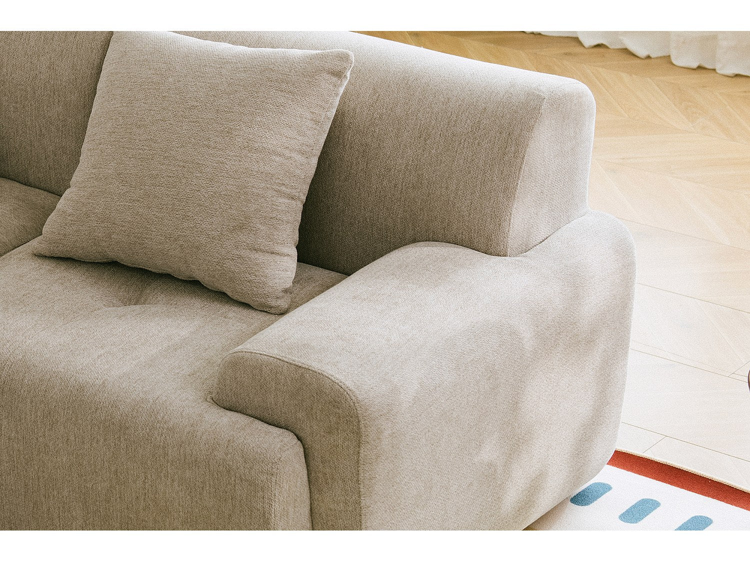 Canapé modulable 3 places beige tissu