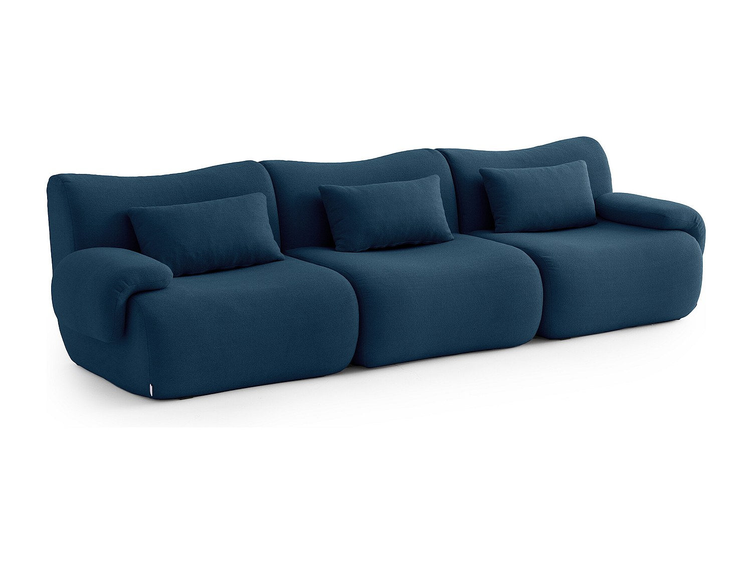 Canapé modulable 3 places bleu tissu