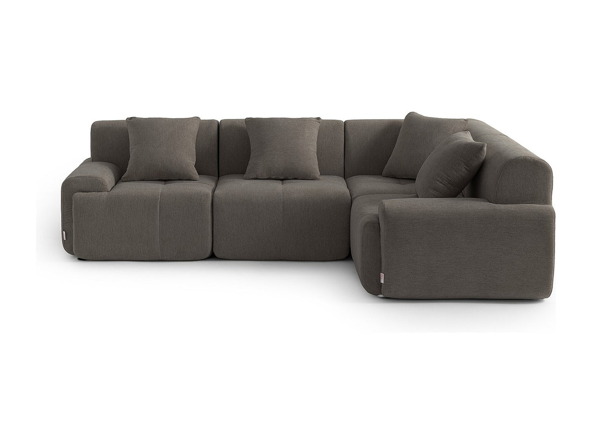 Canapé modulable 4 places marron tissu
