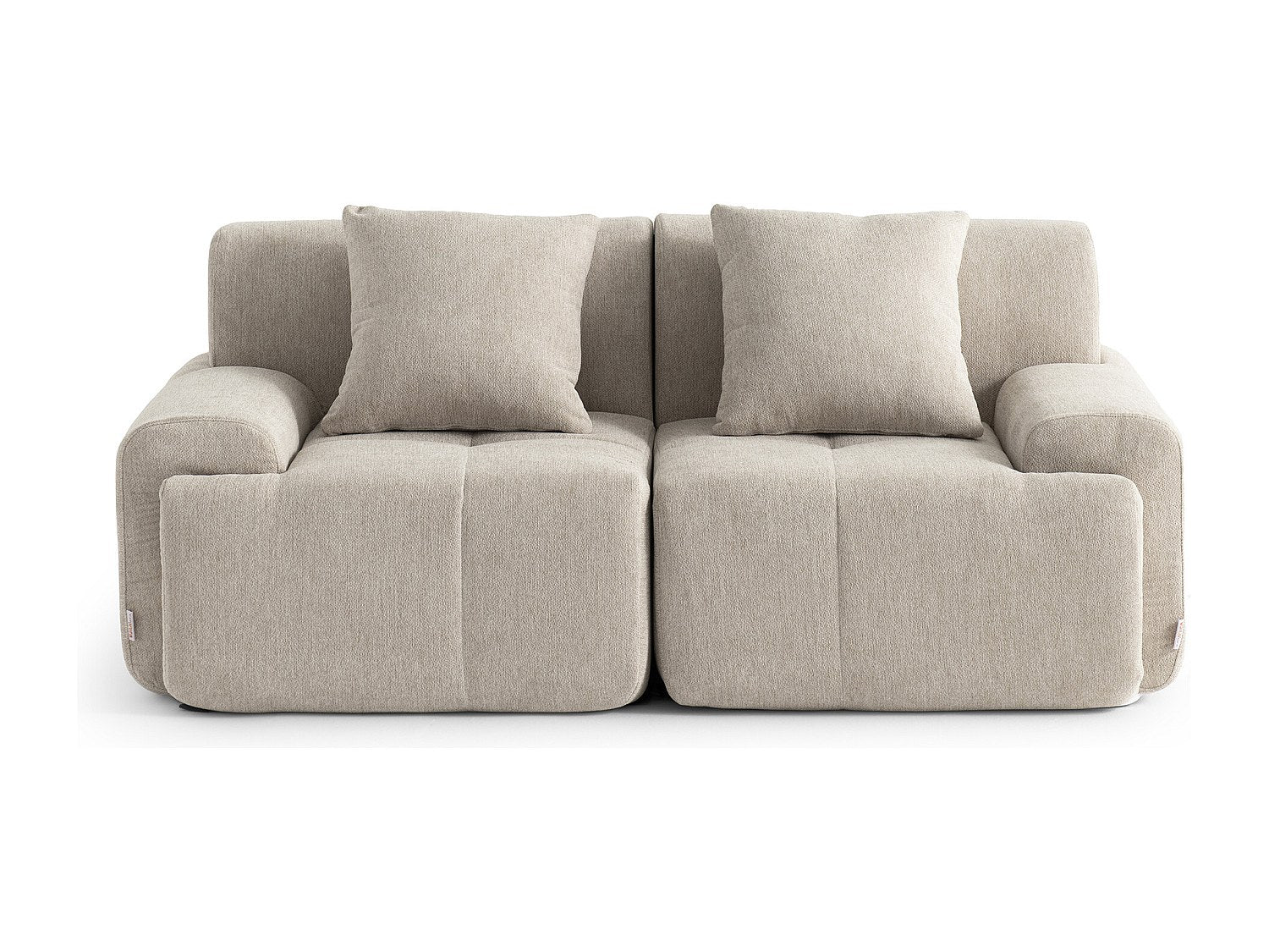Canapé modulable 2 places beige tissu