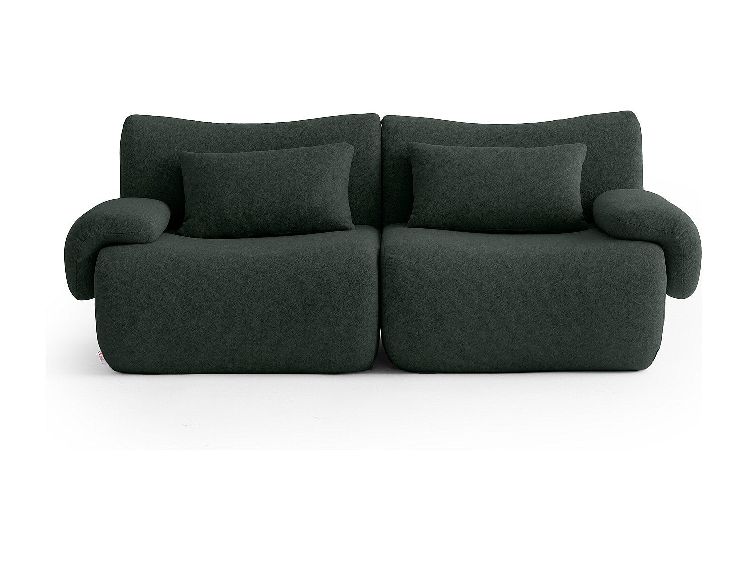 Canapé modulable 2 places vert tissu