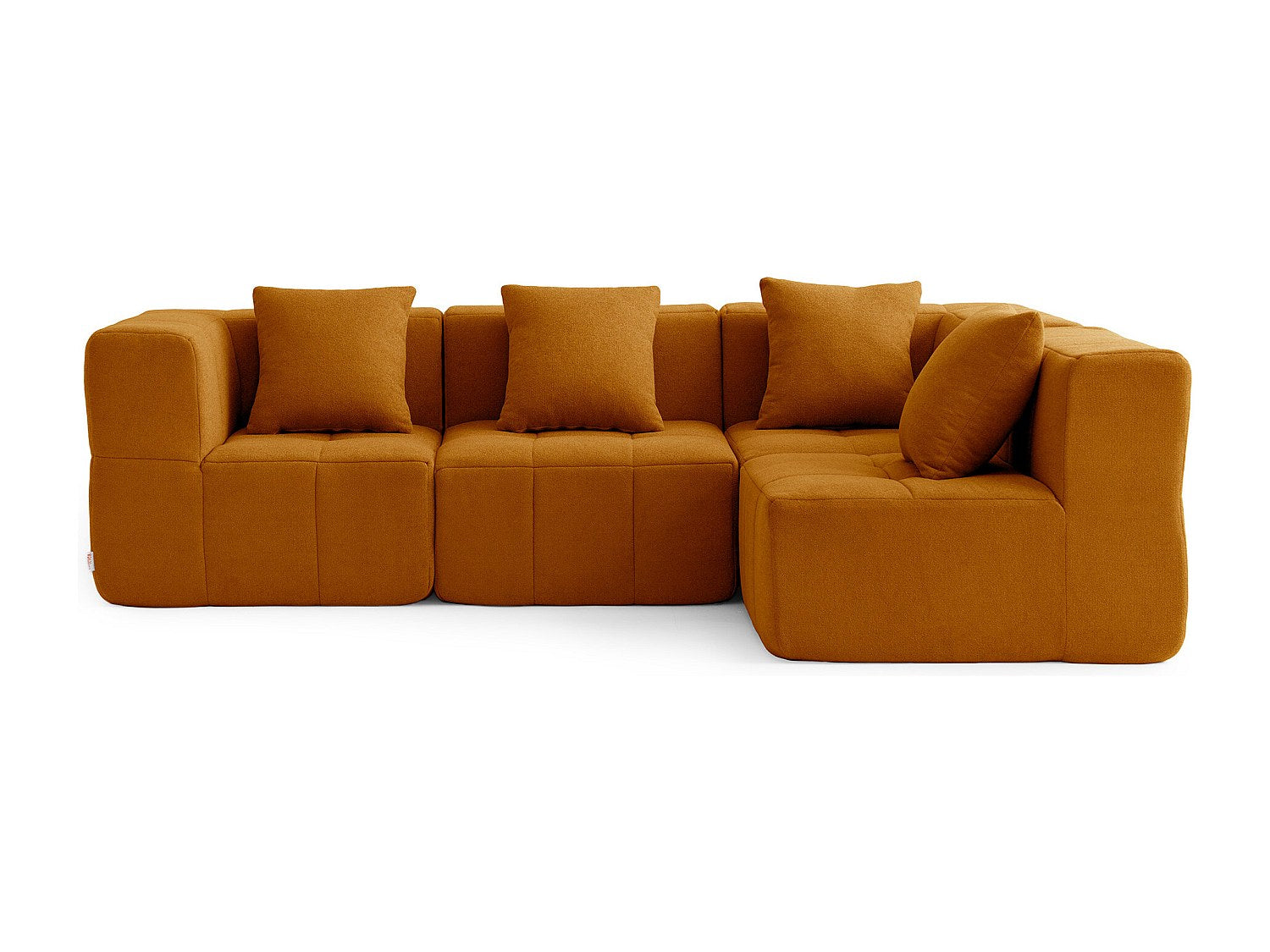 Canapé modulable 4 places marron tissu