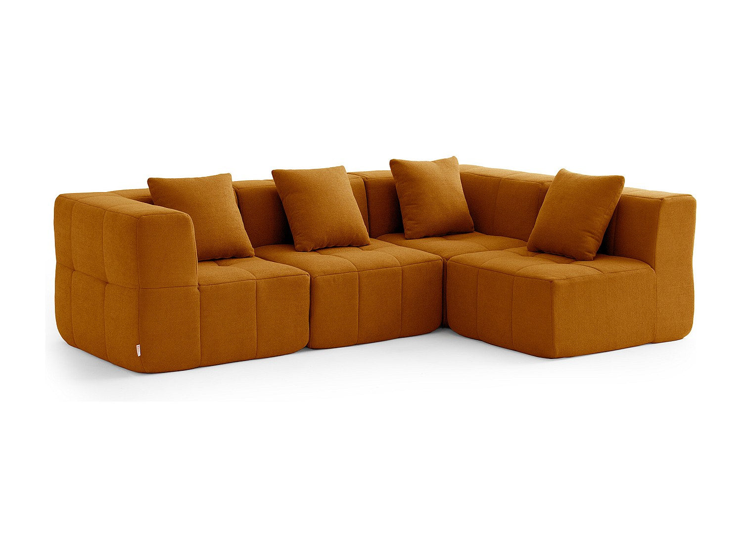 Canapé modulable 4 places marron tissu