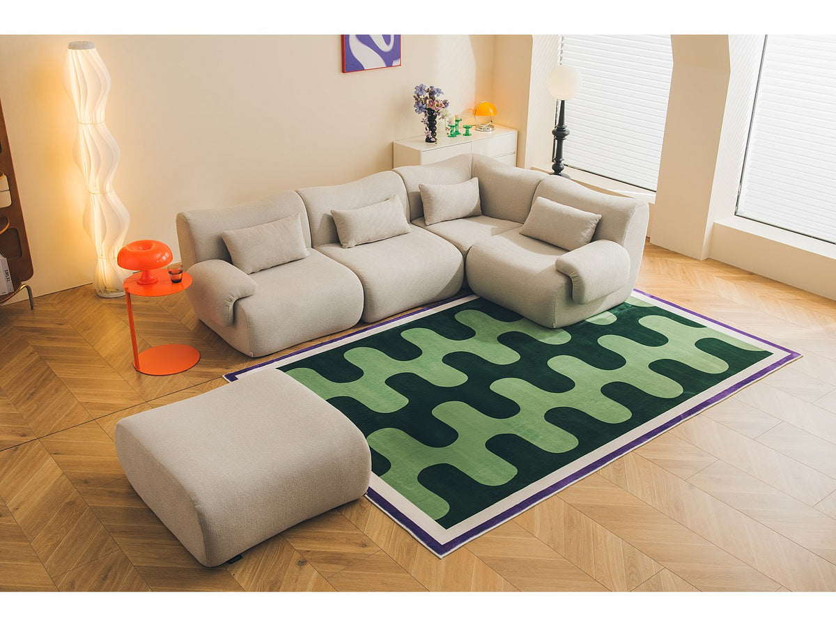Méridienne pour canapé modulable 4 places beige tissu