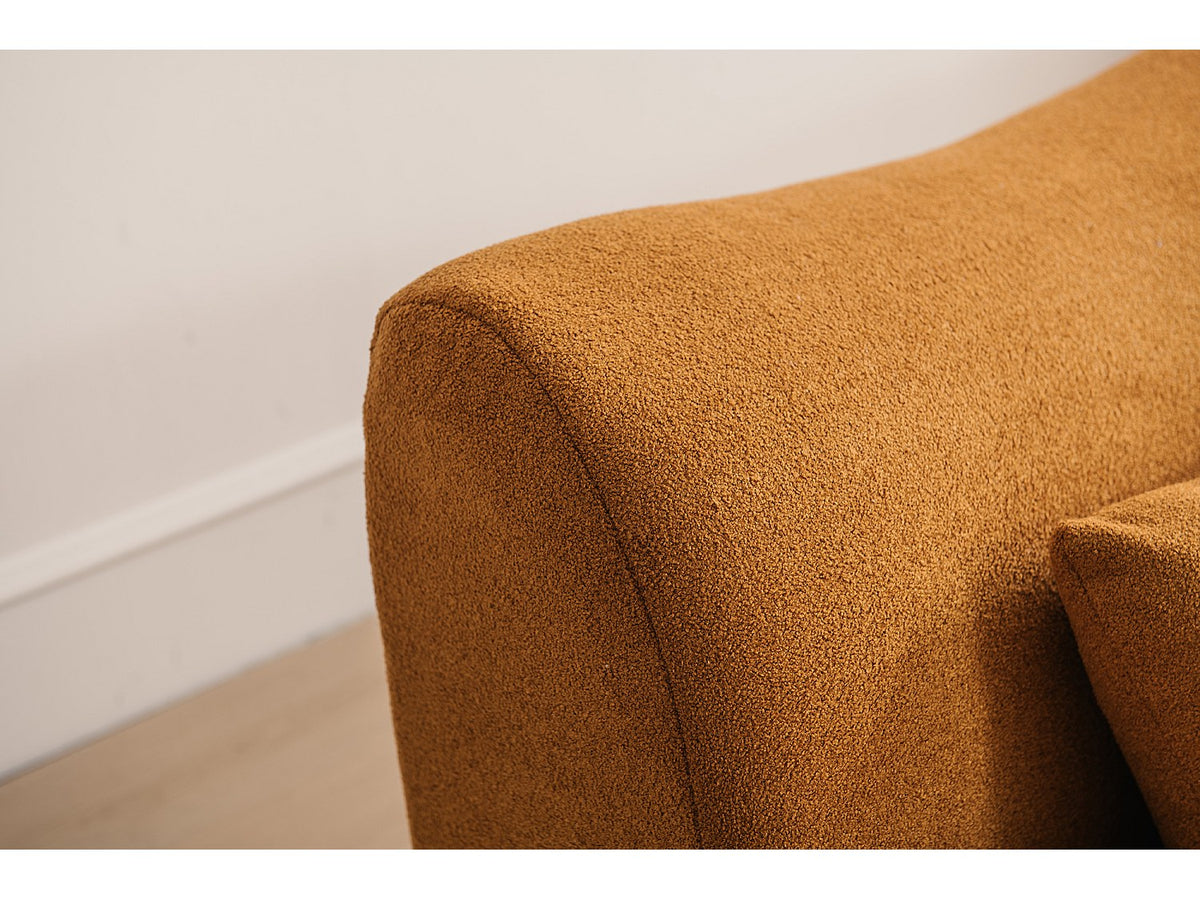 Méridienne pour canapé modulable 4 places marron tissu