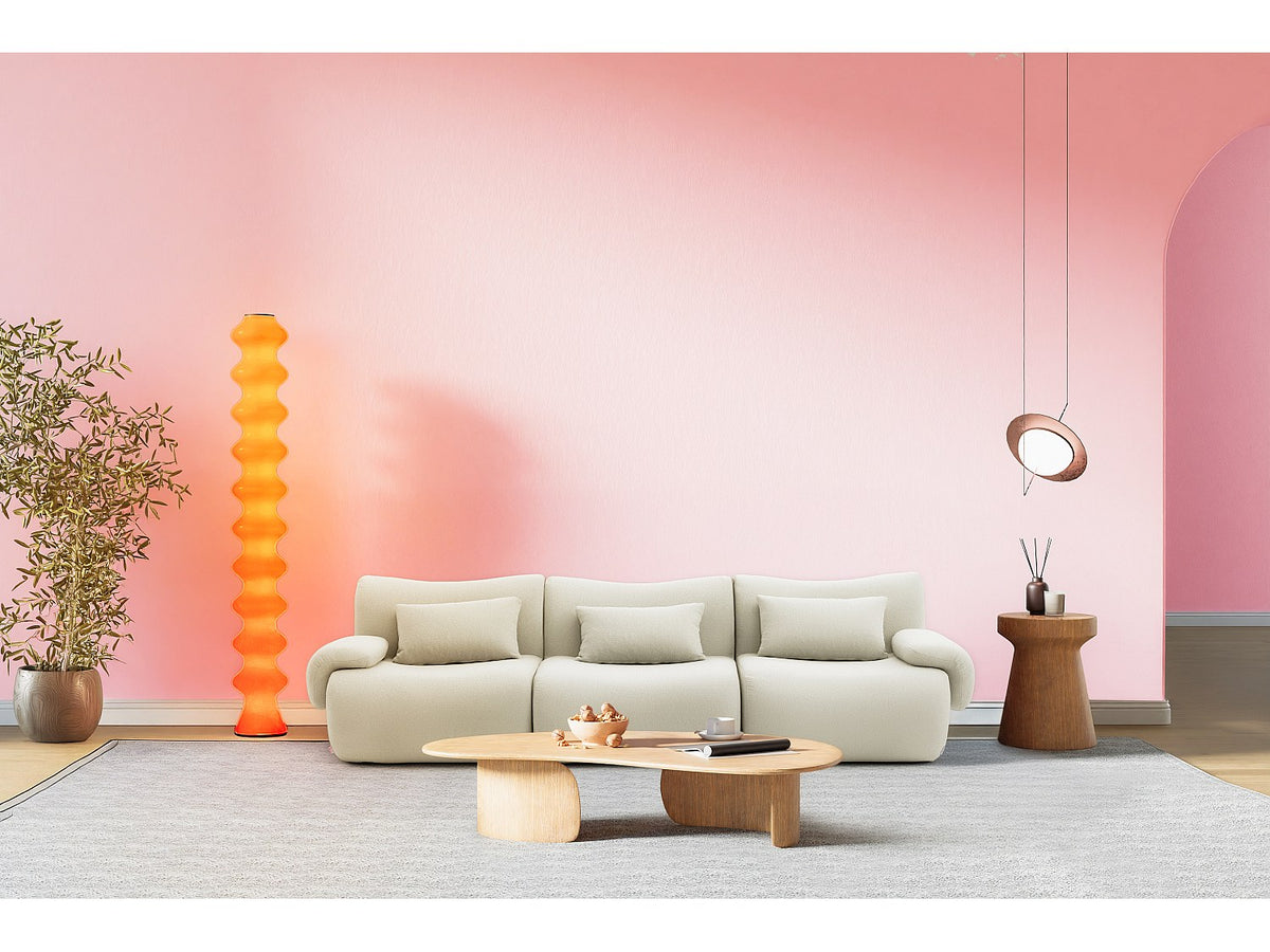 Canapé modulable 3 places beige tissu
