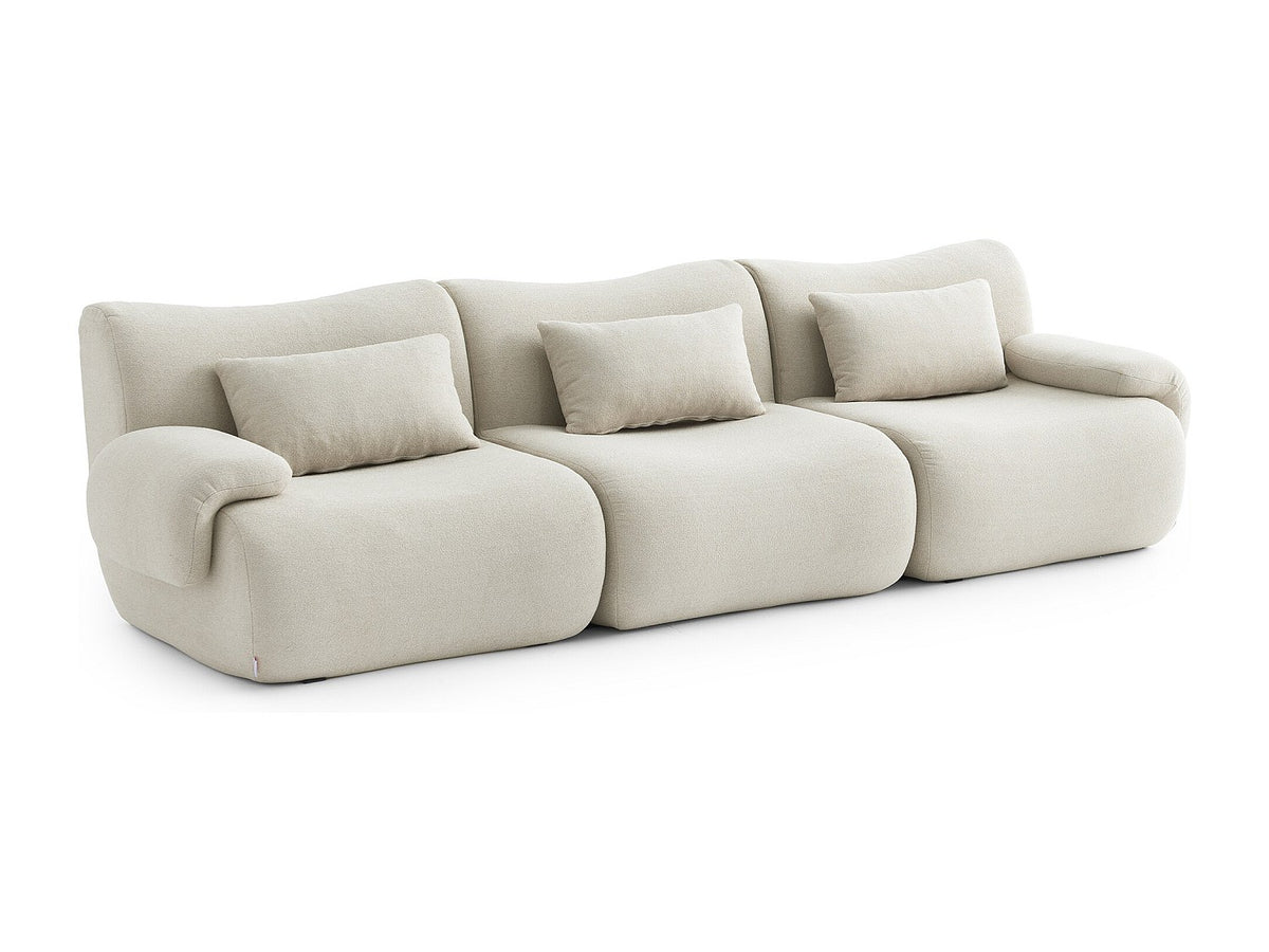Canapé modulable 3 places beige tissu