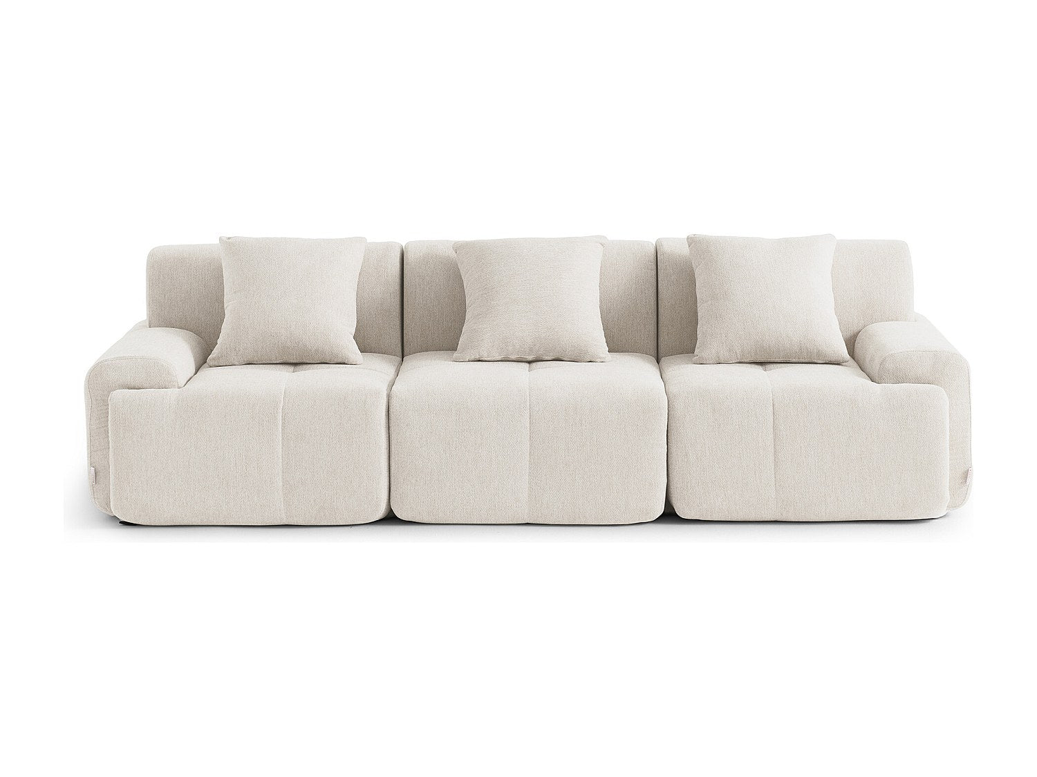Canapé modulable 3 places beige tissu