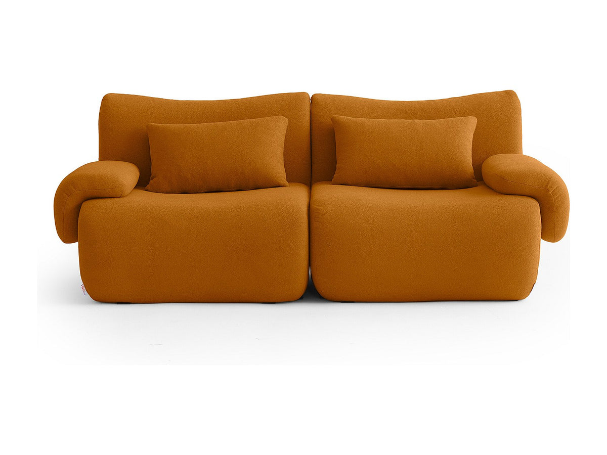 Canapé modulable 2 places marron tissu